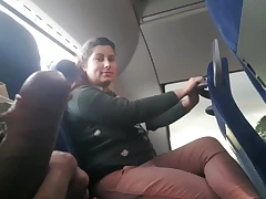 I was on a public bus. And suddenly I noticed that the neighbor took out his fuckpole and embarked to wank off. At first-ever-ever I was perplexed. But after a moment I became ultra-horny for him. I sit down next to him and embark jacking off. I took it